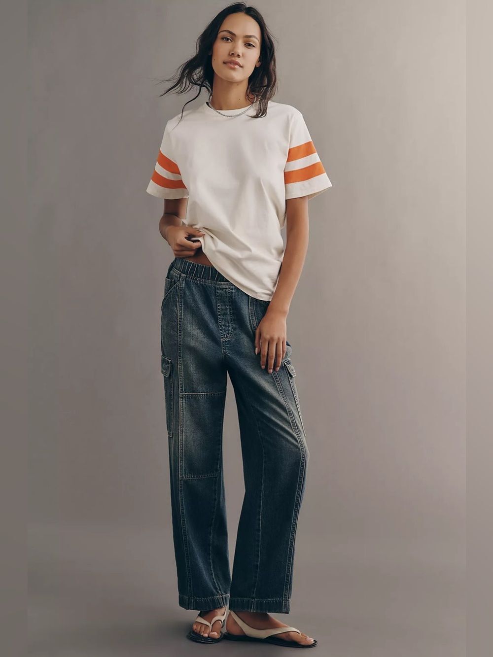 Anthropologie Pilcro Standard Issue High-Rise Pull-On Tapered Cargo Jeans XXS